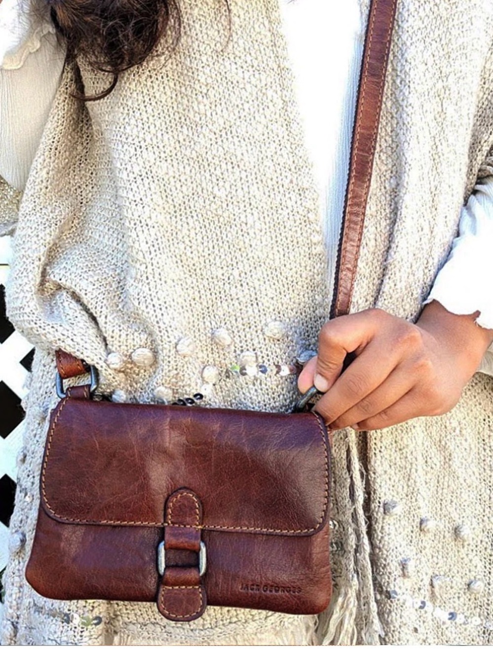 Jack Georges Voyager Mini Leather Crossbody